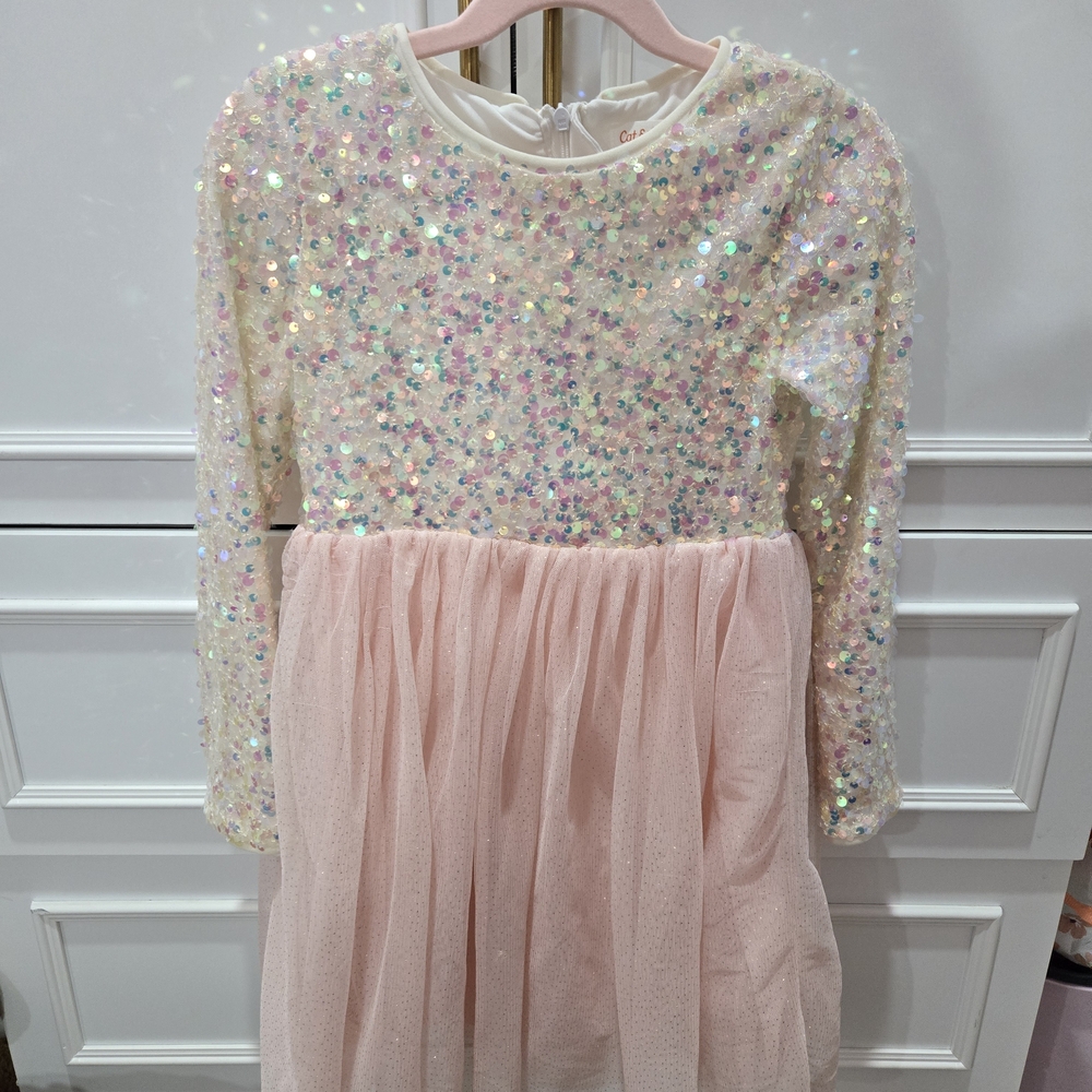 Cat & Jack White Sequin Dress